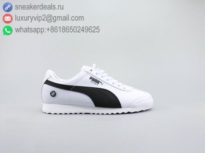 Puma x BMW MMS Roma JR Retro Unisex Leather Sneakers Classic White Size 35-44